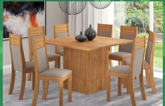 Mesa Viero Gringa com 8 cadeiras (ver cores)