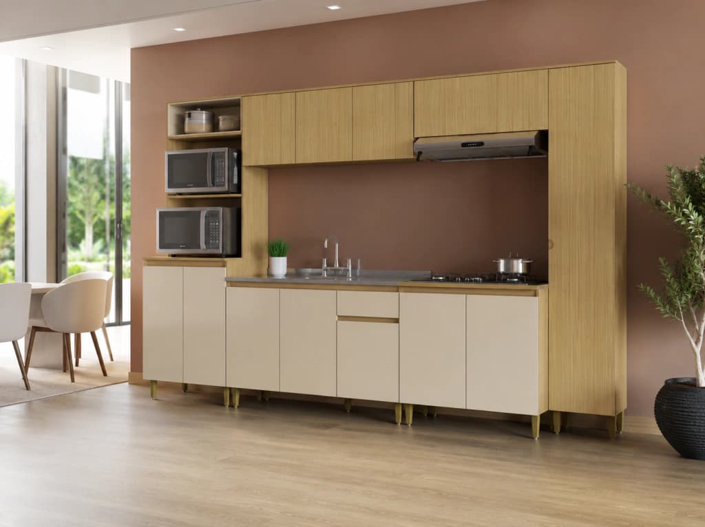 Cozinha Modulada Móveis Sul Lais França (canary/nude)